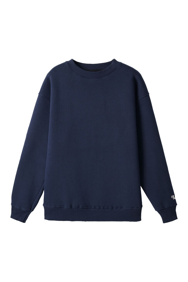 Ronna  Unisex Türk - Alman Üniversitesi Serisi Model 5 Baskılı Oversize Bisiklet Yaka Sweatshirt - TDB040105 Lacivert - XXL