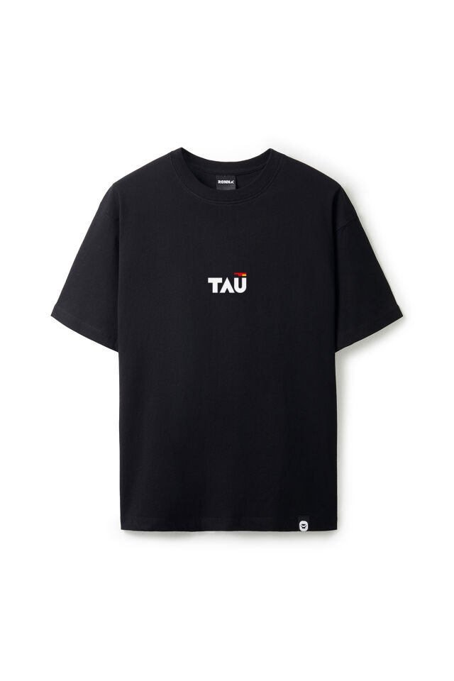 Ronna  Unisex Türk - Alman Üniversitesi Serisi Model 12 Baskılı Oversize Bisiklet Yaka Tshirt  - TDB010112 Siyah - XXL