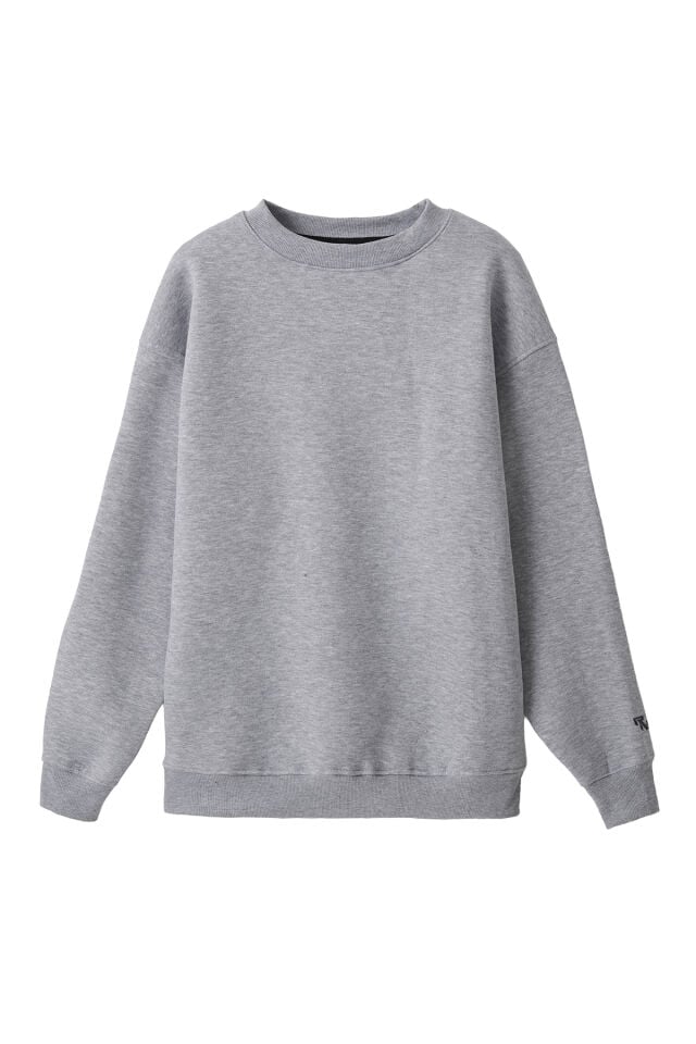 Ronna  Unisex Basic Serisi Basic Oversize Bisiklet Yaka Sweatshirt - BBE040101 Gri Melanj - XXS